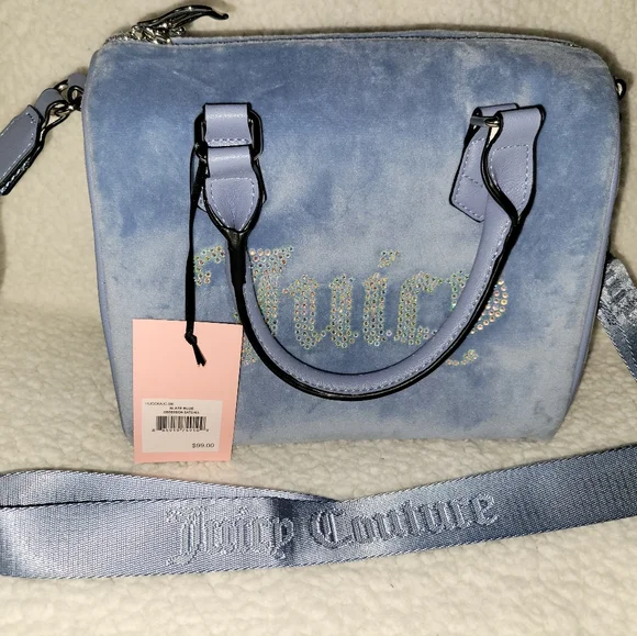 NWT Adorable Juicy Couture Slate Blue Purse - Picture 2 of 9